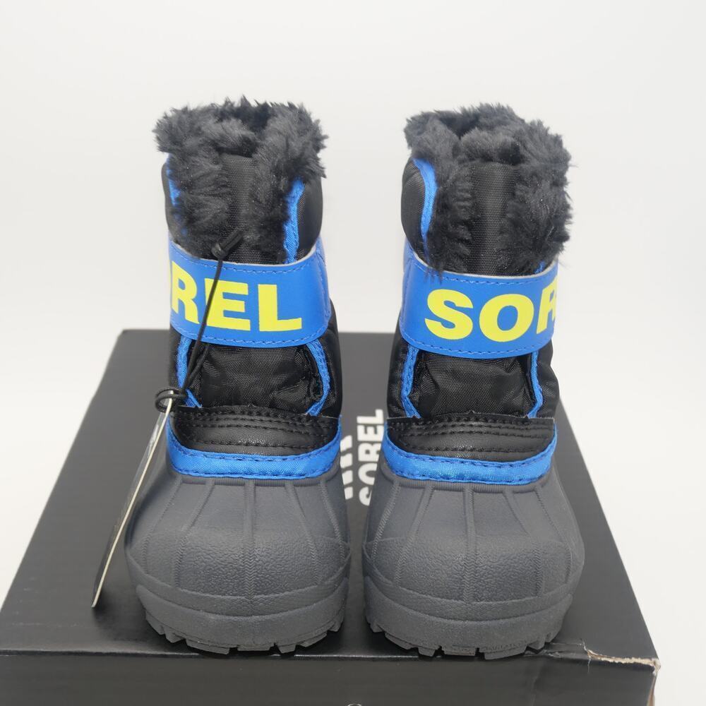 NEW Sorel Snow Commander Winter Boots Black Blue Toddler Baby Little Kids 4 - Picture 5 of 11